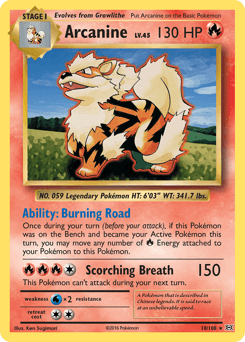 Arcanine Evolutions card