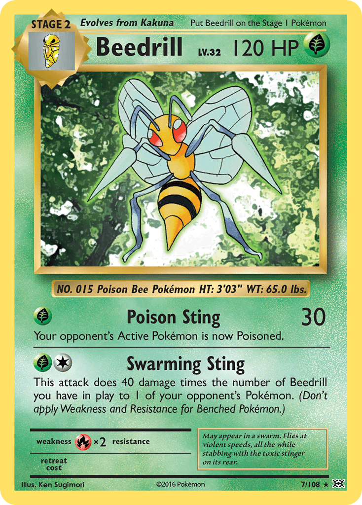 Beedrill Evolutions card