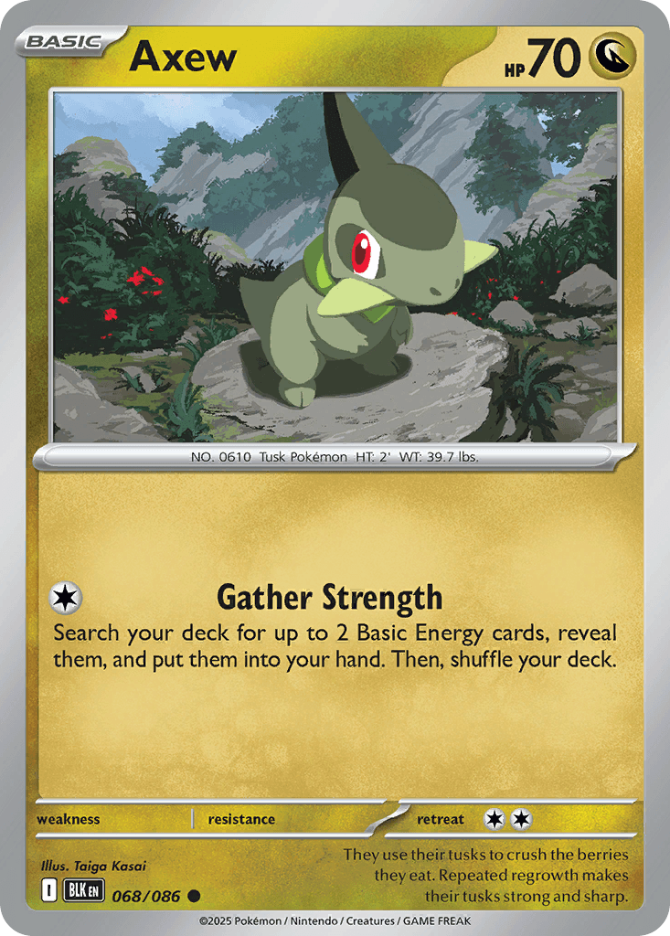 Axew Black Bolt card