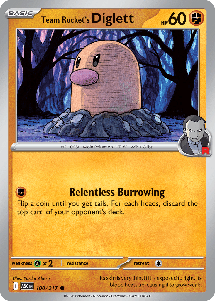 Team Rocket's Diglett Ascended Heroes card