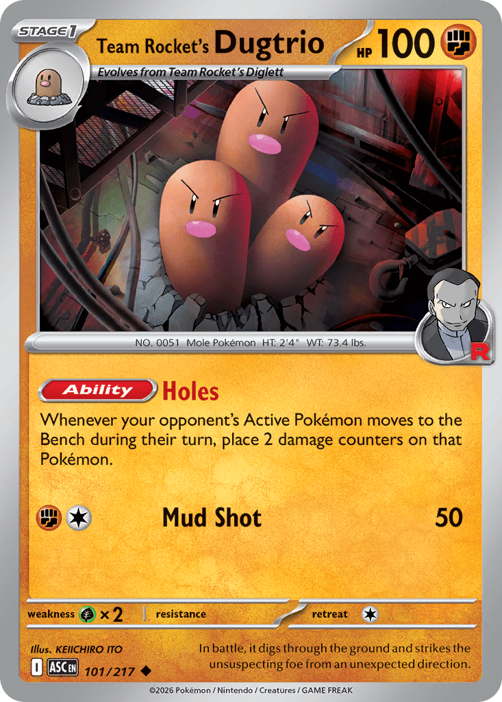 Team Rocket's Dugtrio Ascended Heroes card
