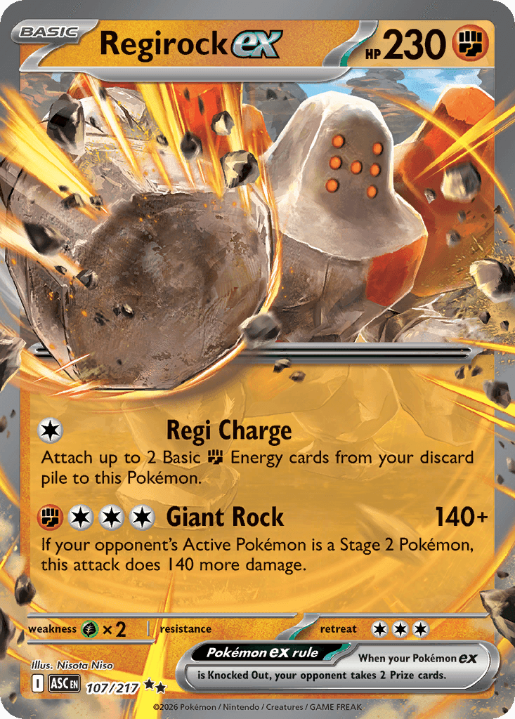 Regirock ex Ascended Heroes card