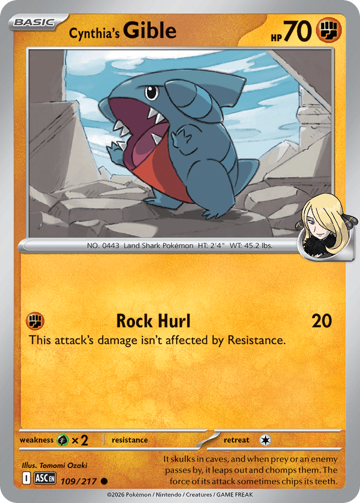 Cynthia's Gible Ascended Heroes card