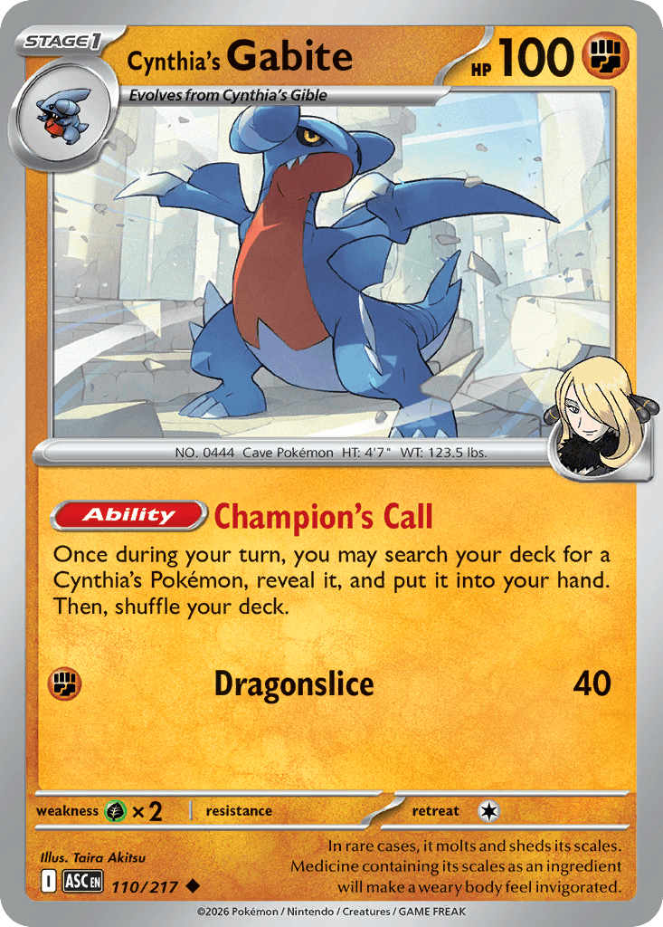 Cynthia's Gabite Ascended Heroes card