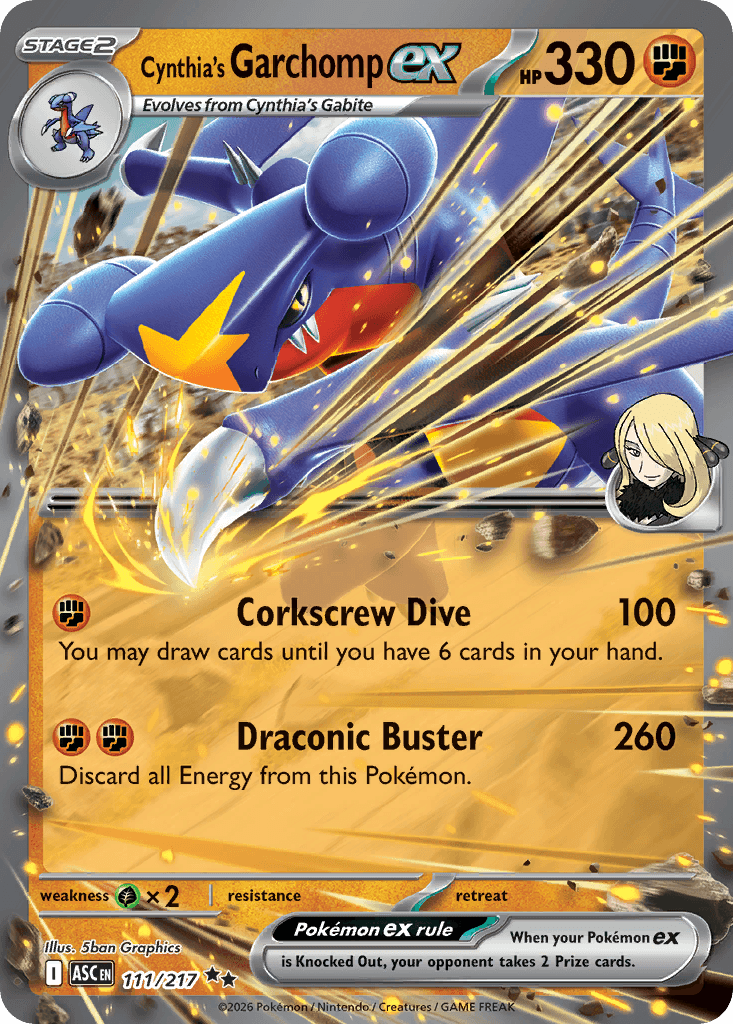 Cynthia's Garchomp ex Ascended Heroes card