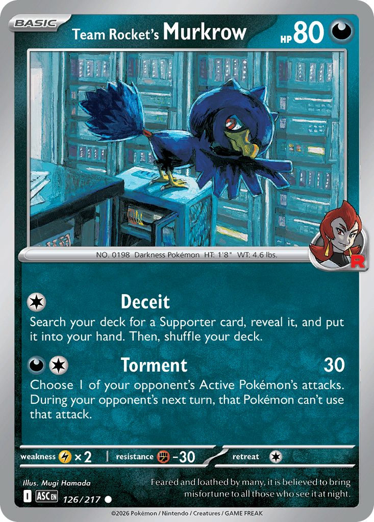 Team Rocket's Murkrow Ascended Heroes card