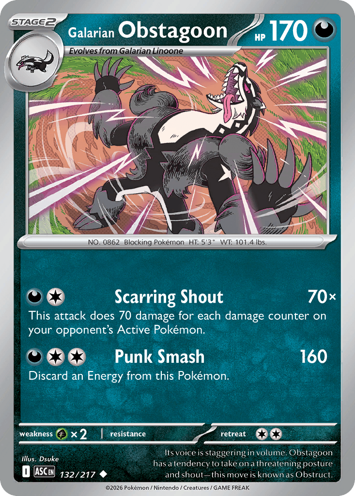 Galarian Obstagoon Ascended Heroes card