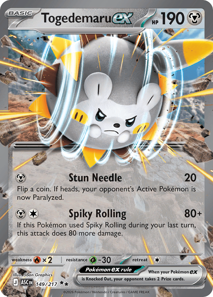 Togedemaru ex Ascended Heroes card