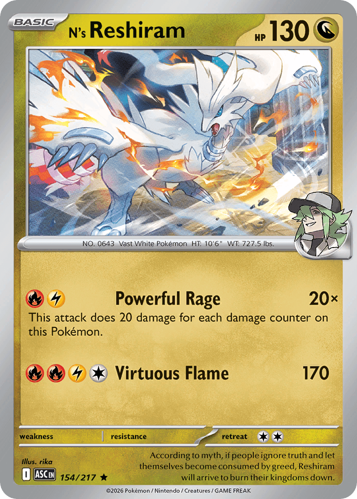 N's Reshiram Ascended Heroes card