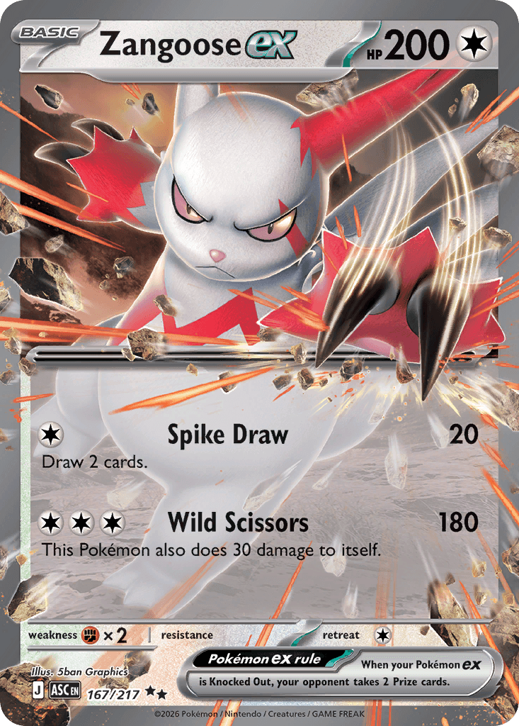 Zangoose ex Ascended Heroes card