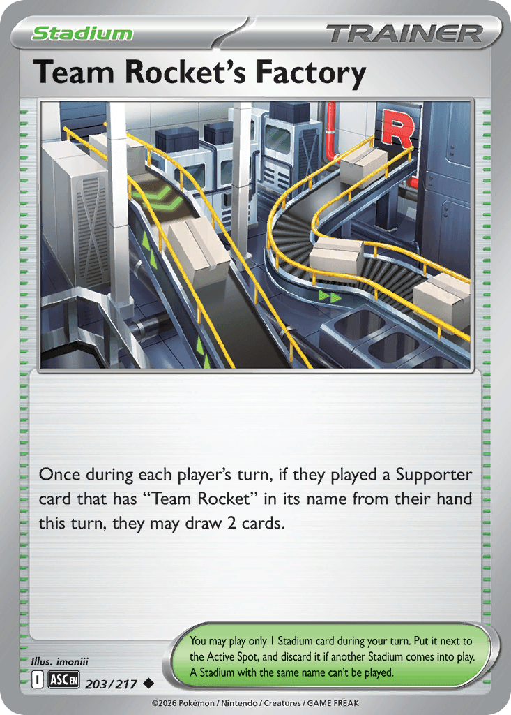 Team Rocket's Factory Ascended Heroes card