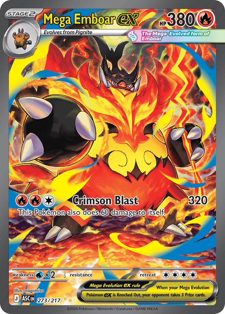 Mega Emboar ex Ascended Heroes card