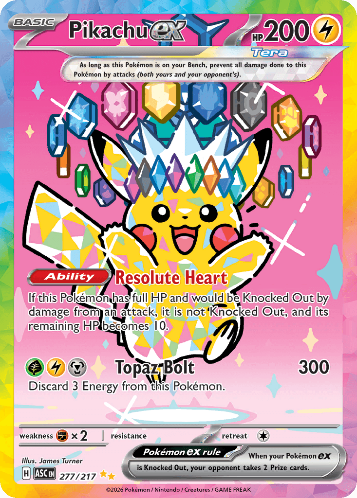 Pikachu ex Ascended Heroes card
