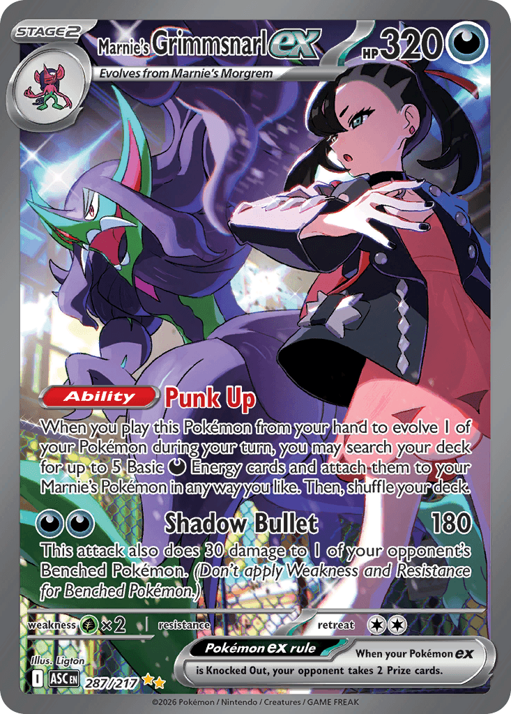 Marnie's Grimmsnarl ex Ascended Heroes card