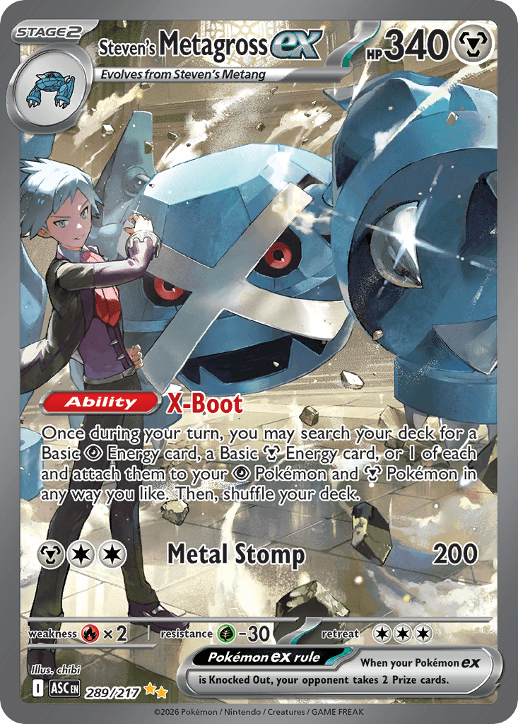 Steven's Metagross ex Ascended Heroes card
