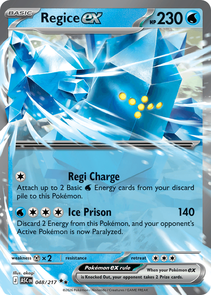 Regice ex Ascended Heroes card