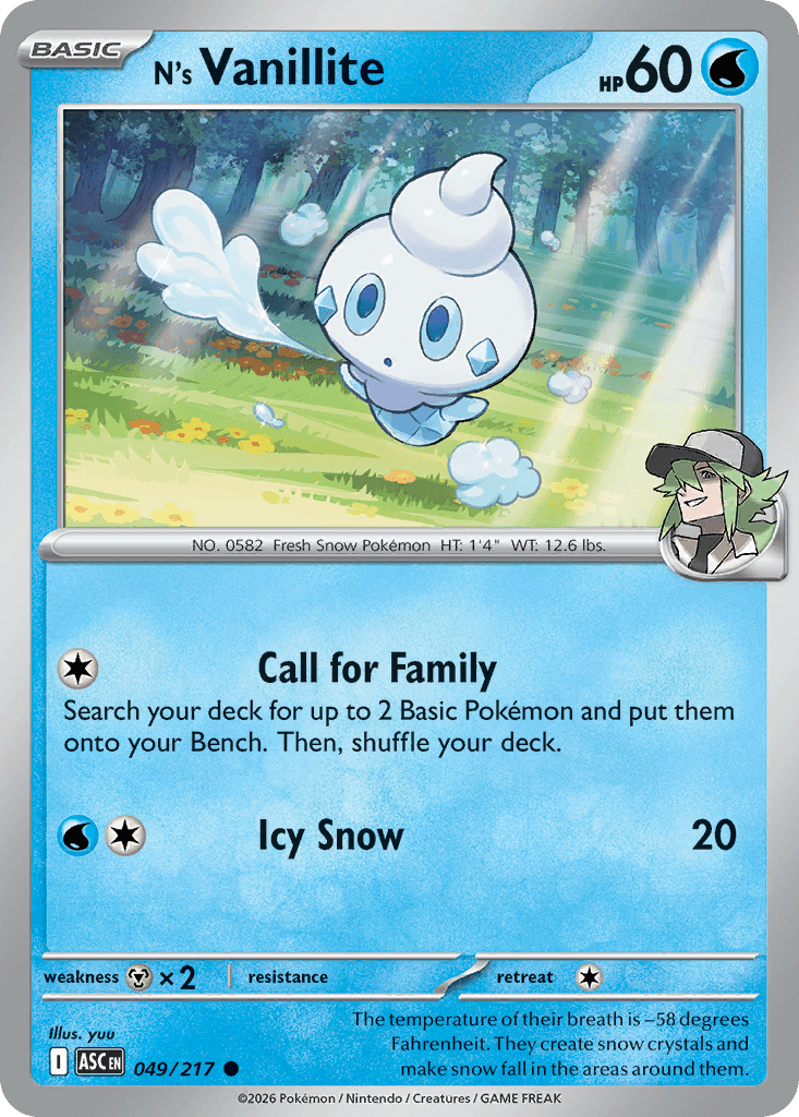 N's Vanillite Ascended Heroes card