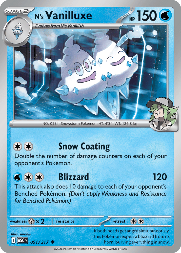 N's Vanilluxe Ascended Heroes card