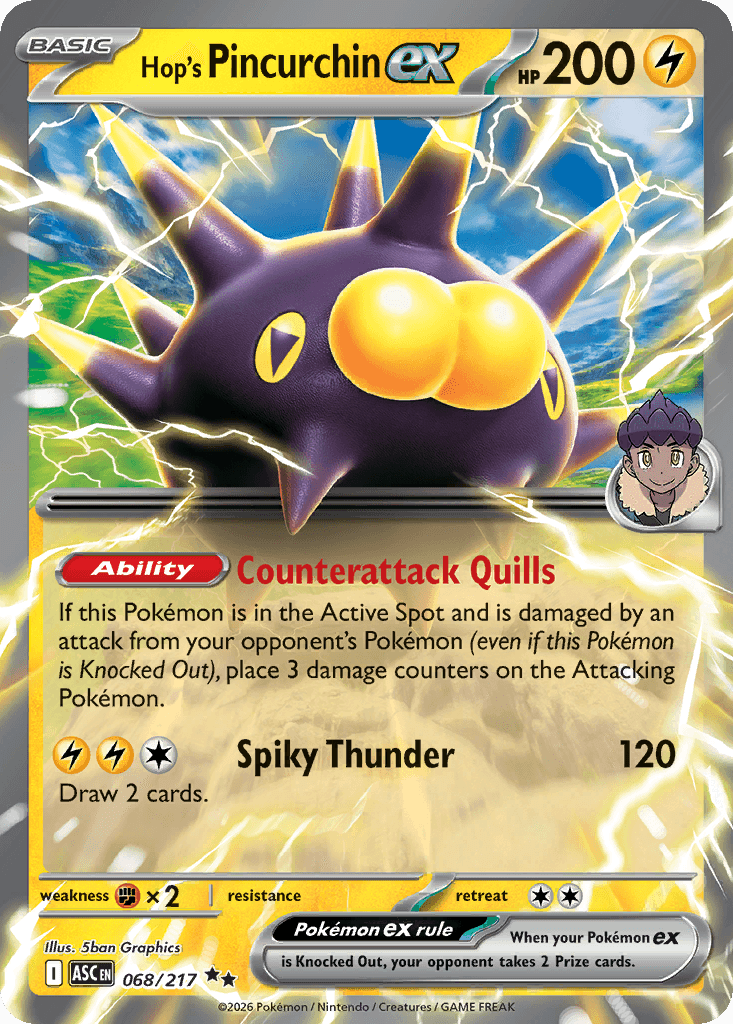 Hop's Pincurchin ex Ascended Heroes card