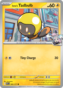 Iono's Tadbulb Ascended Heroes card