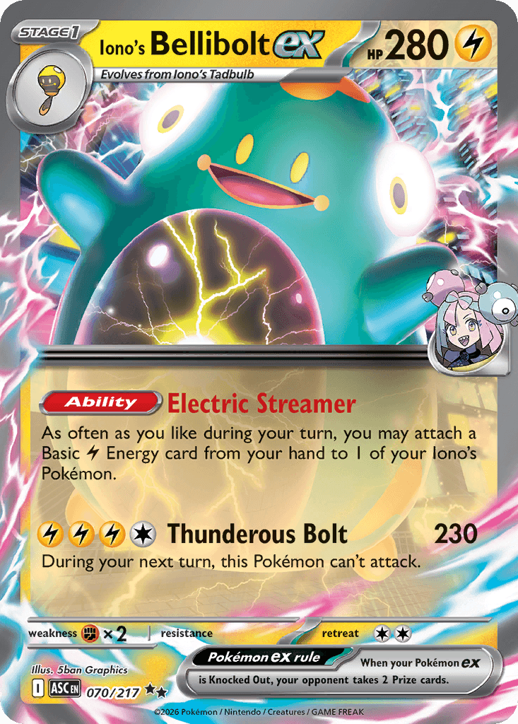 Iono's Bellibolt ex Ascended Heroes card