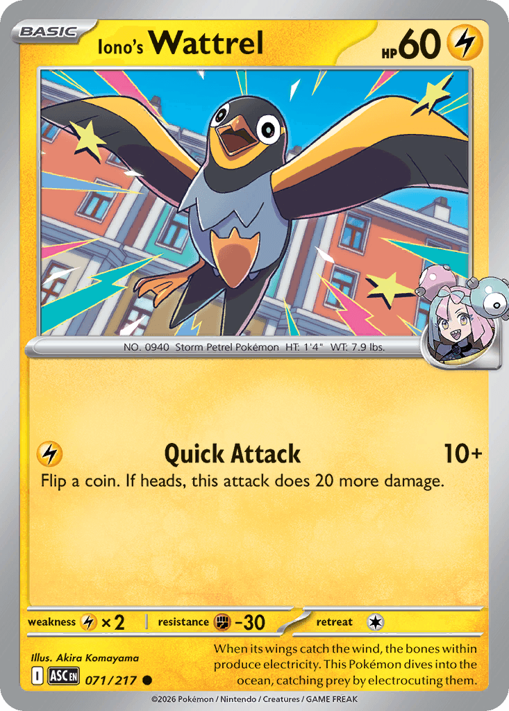 Iono's Wattrel Ascended Heroes card