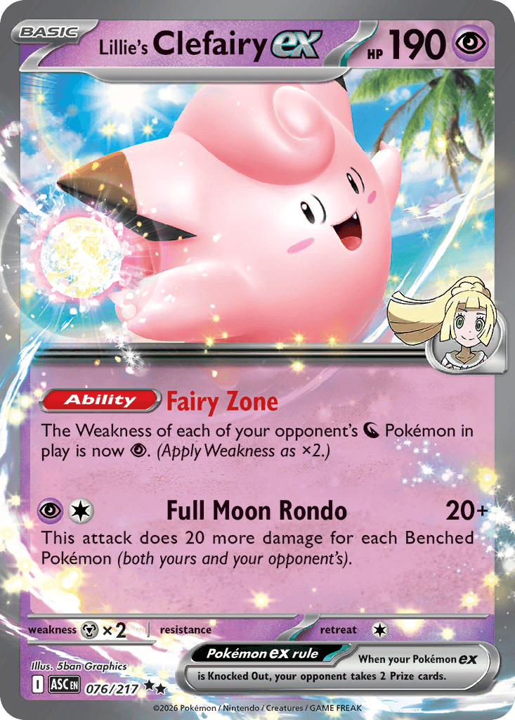 Lillie's Clefairy ex Ascended Heroes card