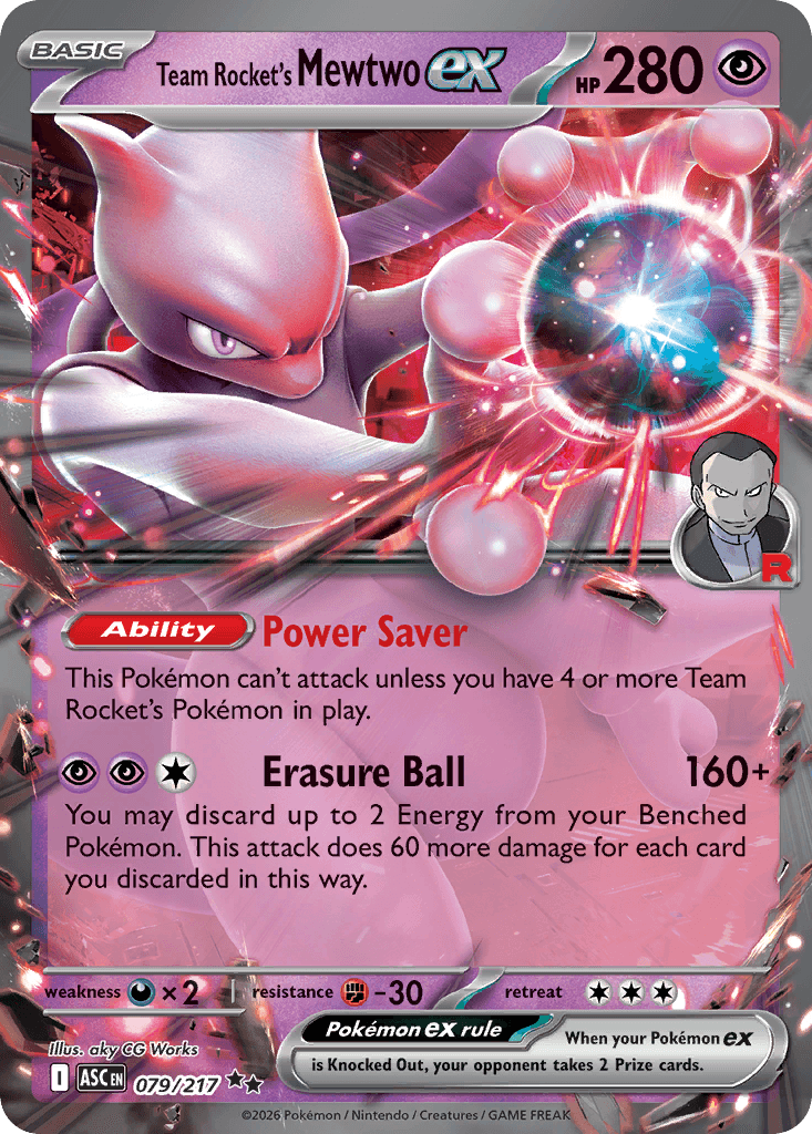 Team Rocket's Mewtwo ex Ascended Heroes card