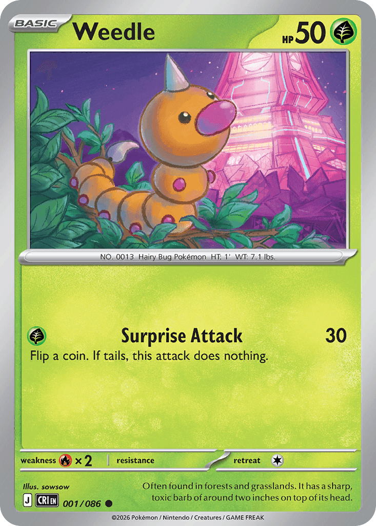 Weedle Chaos Rising card