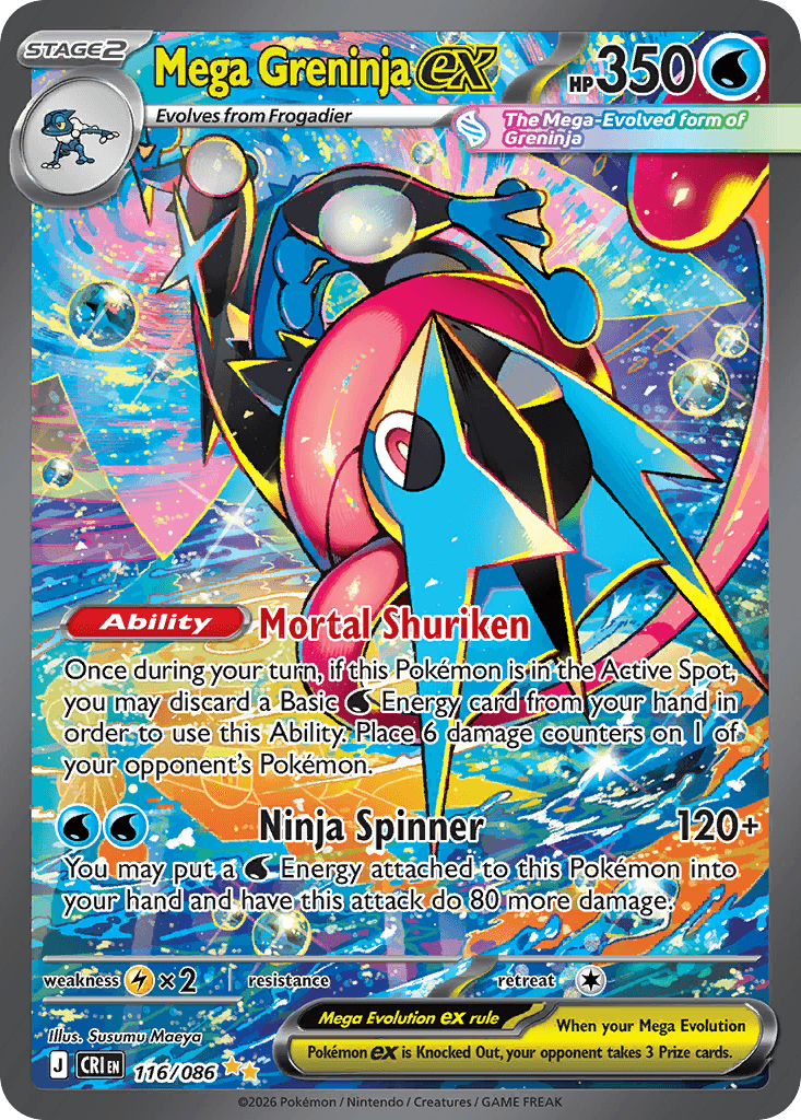 Mega Greninja ex Chaos Rising card