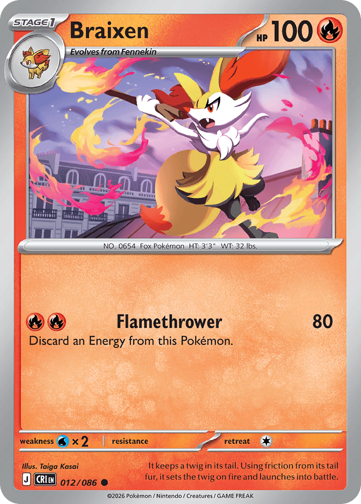 Braixen Chaos Rising card