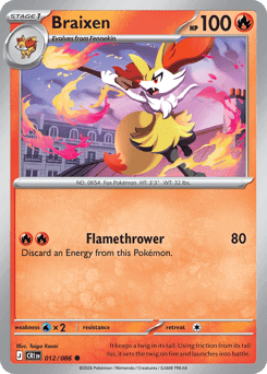 Braixen Chaos Rising card