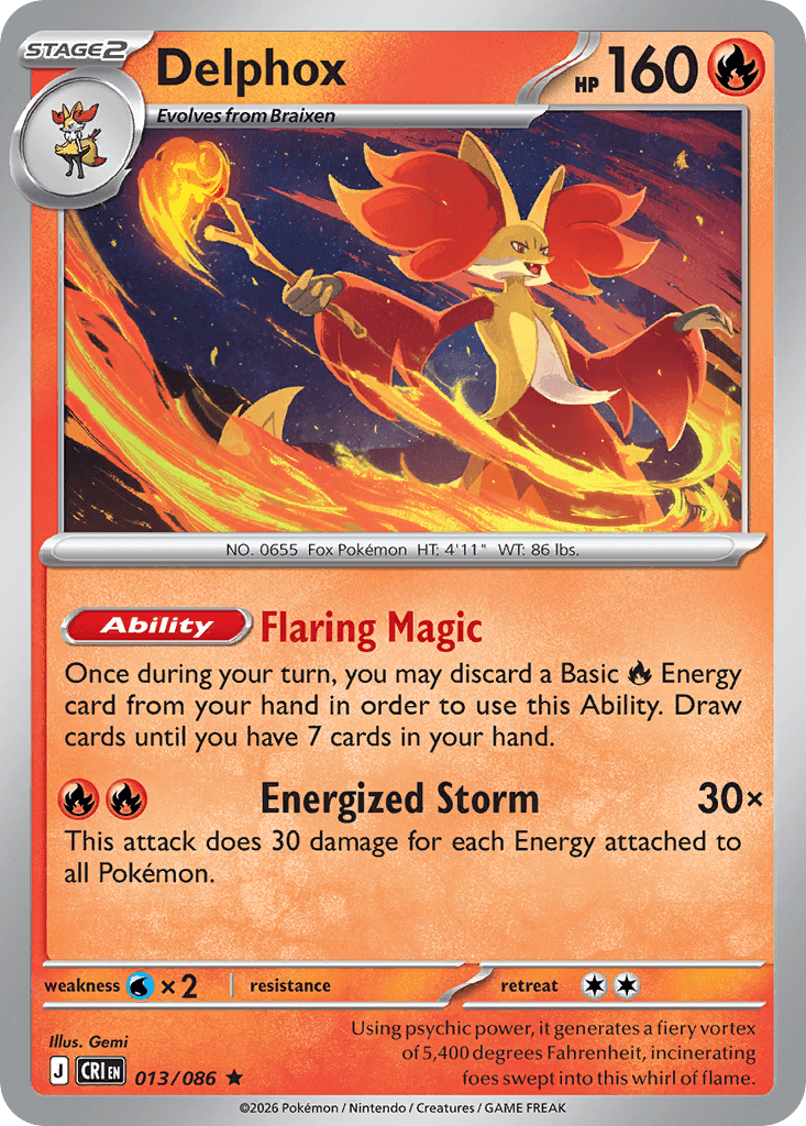 Delphox Chaos Rising card
