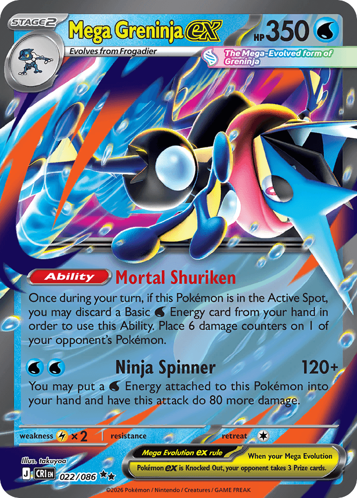 Mega Greninja ex Chaos Rising card