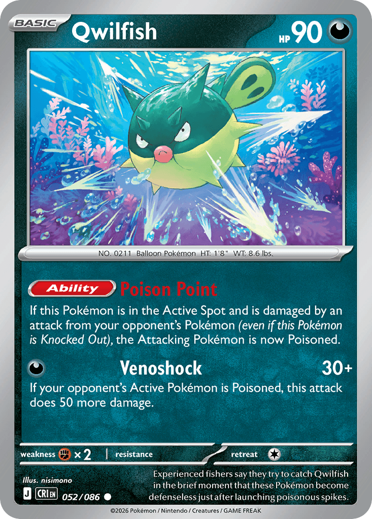 Qwilfish Chaos Rising card