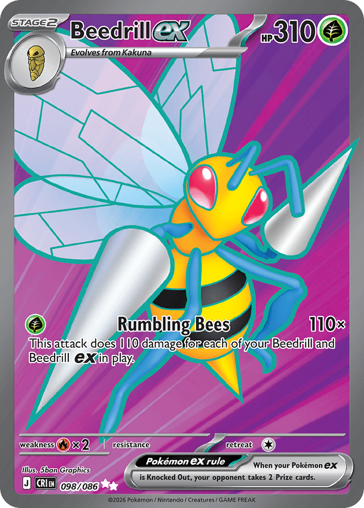 Beedrill ex Chaos Rising card