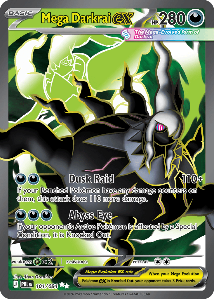 Mega Darkrai ex Pitch Black card