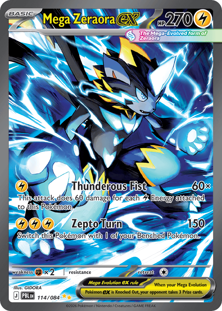 Mega Zeraora ex Pitch Black card
