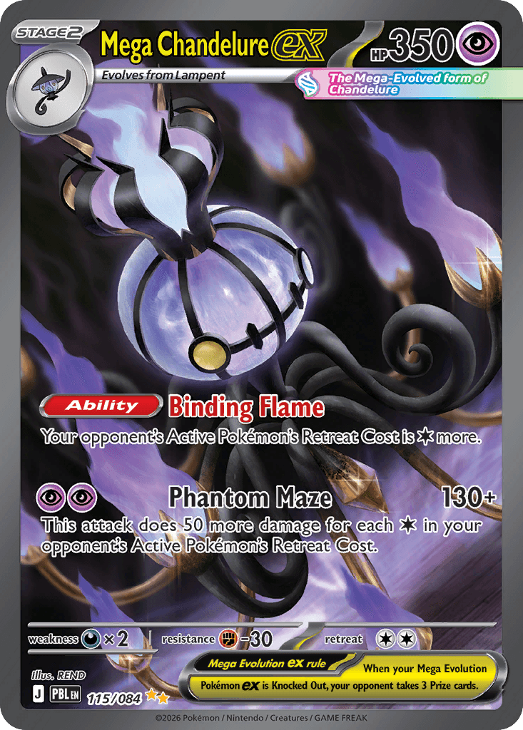 Mega Chandelure ex Pitch Black card