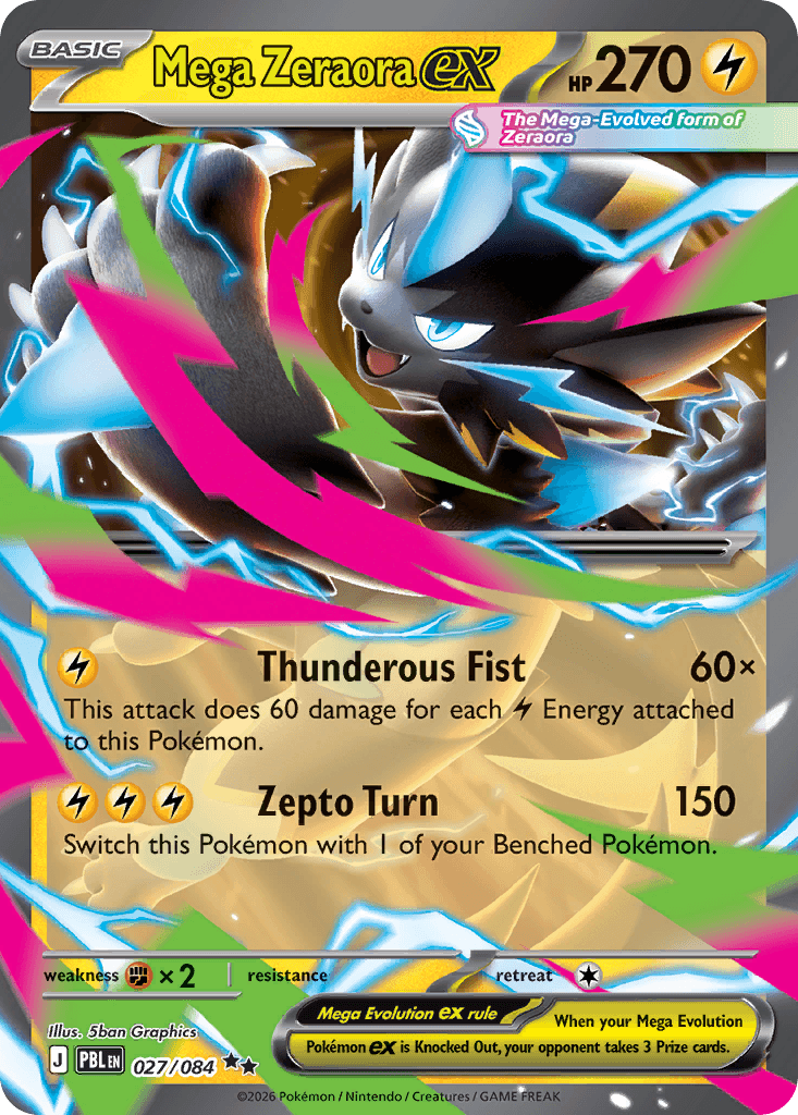 Mega Zeraora ex Pitch Black card
