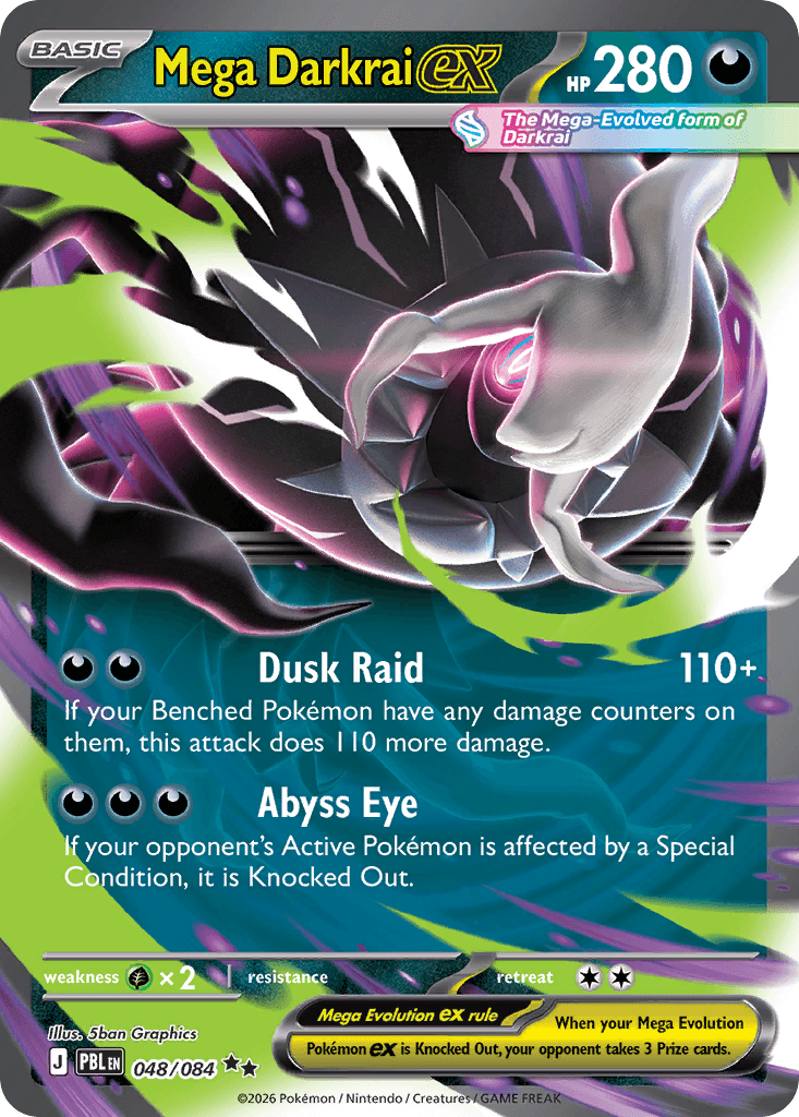 Mega Darkrai ex Pitch Black card