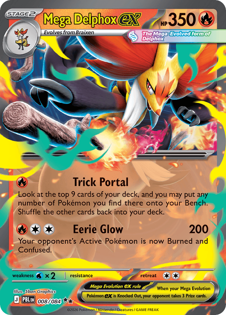 Mega Delphox ex Pitch Black card