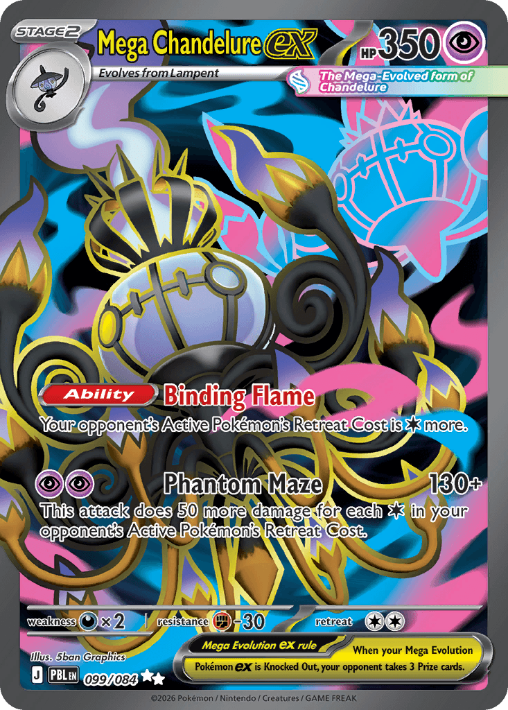 Mega Chandelure ex Pitch Black card