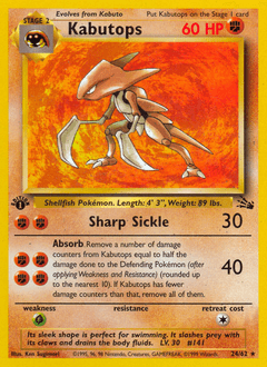 Kabutops Fossil card