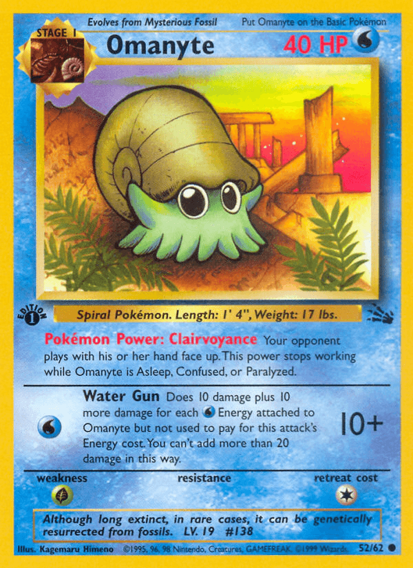 Omanyte Fossil card