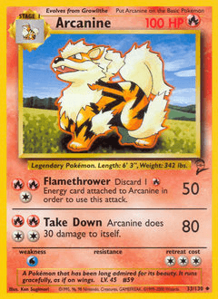 Arcanine Base Set 2 card