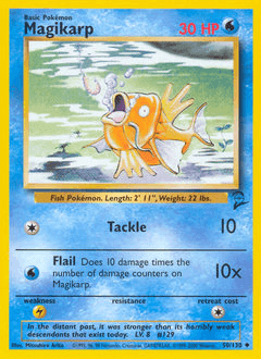 Magikarp Base Set 2 card