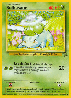 Bulbasaur Base Set 2 card