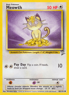 Meowth Base Set 2 card