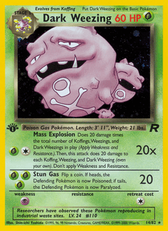 Dark Weezing Team Rocket card